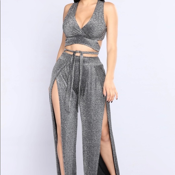 NWT XL Split Leg Two Piece Pant Set - Picture 1 of 12